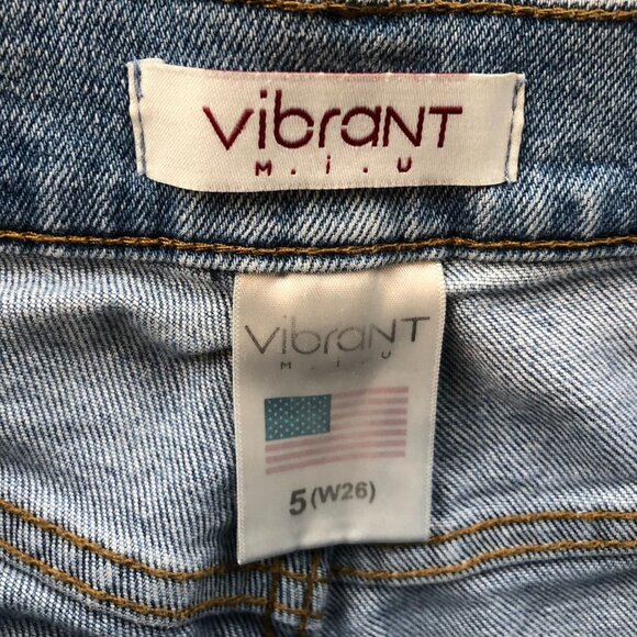 2 Vibrant M.I.U Womens Jeans Size 5 Lot Of Two Pleated Casual Straight Leg - Picture 3 of 16